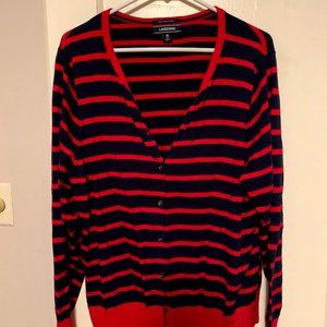 Land's End Striped Cardigan, Size XL